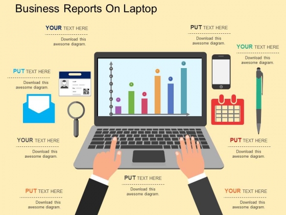 Business Reports On Laptop Powerpoint Template Business Reports On Laptop Powerpoint Template