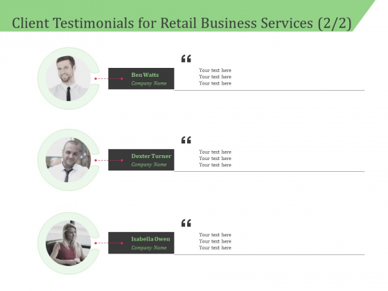 Business Retail Shop Selling Client Testimonials For Retail Business Services Portrait PDF Business Retail Shop Selling Client Testimonials For Retail Business Services Portrait PDF