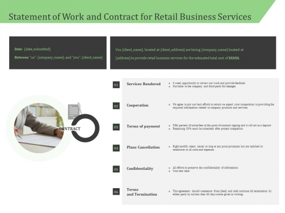Business Retail Shop Selling Statement Of Work And Contract For Retail Business Services Background PDF Business Retail Shop Selling Statement Of Work And Contract For Retail Business Services Background PDF