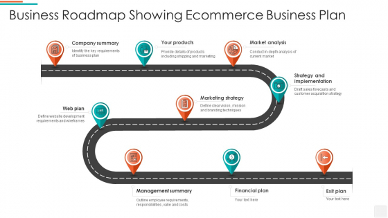 Business Roadmap Showing Ecommerce Business Plan Portrait PDF