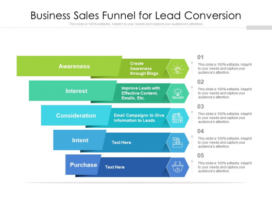 Business Sales Funnel For Lead Conversion Ppt PowerPoint Presentation Ideas Microsoft PDF