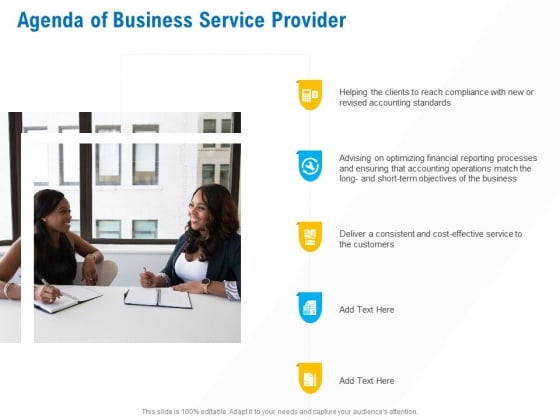 Business Service Provider Agenda Of Business Service Provider Structure PDF
