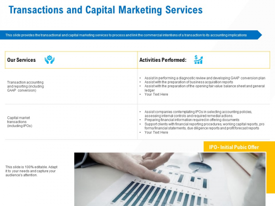Business Service Provider Transactions And Capital Marketing Services Brochure PDF