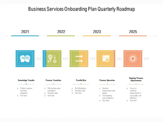 Business Services Onboarding Plan Quarterly Roadmap Professional