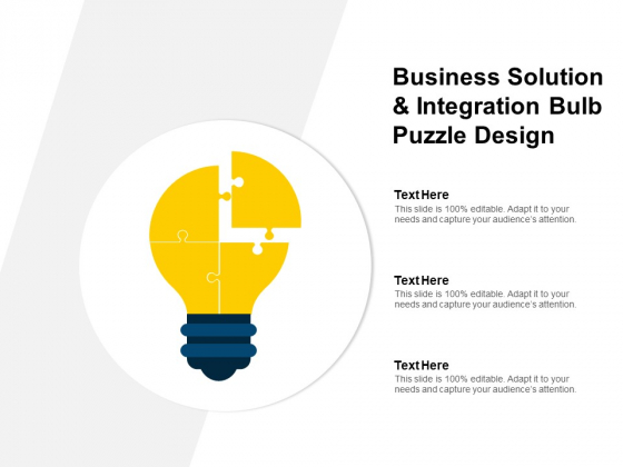 Business Solution And Integration Bulb Puzzle Design Ppt PowerPoint Presentation Rules Business Solution And Integration Bulb Puzzle Design Ppt PowerPoint Presentation Rules