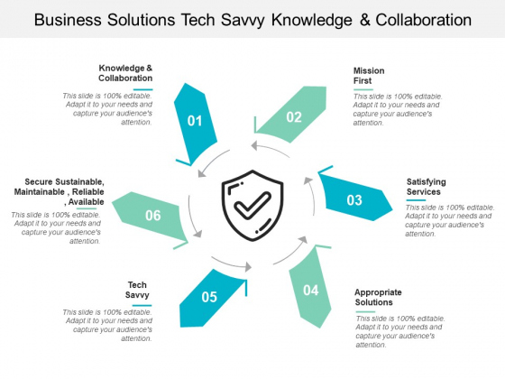 business solutions tech savvy knowledge and collaboration tech powerpoint