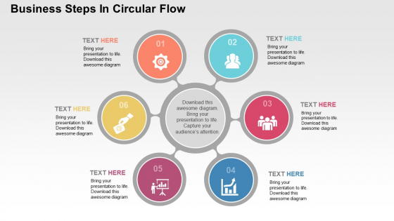 Business Steps In Circular Flow Powerpoint Templates