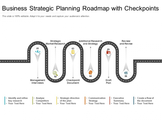 Business Strategic Planning Roadmap With Checkpoints Ppt PowerPoint Presentation Gallery Images PDF Business Strategic Planning Roadmap With Checkpoints Ppt PowerPoint Presentation Gallery Images PDF