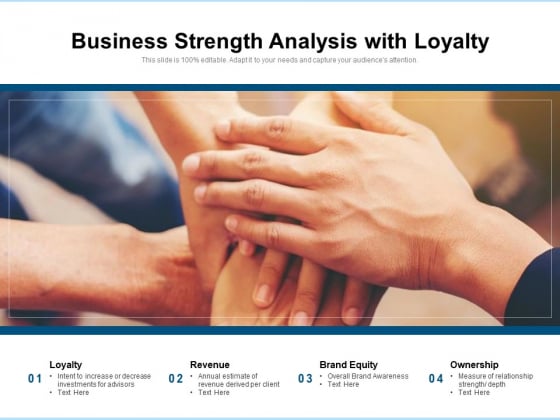 Business Strength Analysis With Loyalty Ppt PowerPoint Presentation Summary Background Designs PDF Business Strength Analysis With Loyalty Ppt PowerPoint Presentation Summary Background Designs PDF