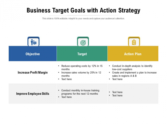 Business Target Goals With Action Strategy Ppt PowerPoint Presentation Gallery Microsoft PDF Business Target Goals With Action Strategy Ppt PowerPoint Presentation Gallery Microsoft PDF