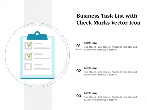 Business Task List With Check Marks Vector Icon Ppt PowerPoint Presentation Infographic Template Show PDF