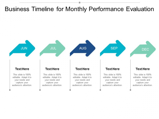 Business Timeline For Monthly Performance Evaluation Ppt Powerpoint Presentation Show Slide Download