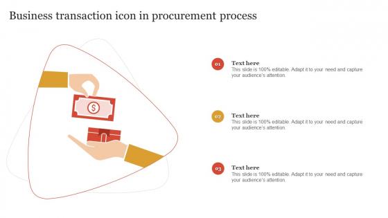 Business Transaction Icon In Procurement Process Microsoft PDF