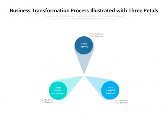 Business Transformation Process Illustrated With Three Petals Ppt PowerPoint Presentation Show Infographic Template PDF