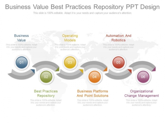 Business Value Best Practices Repository Ppt Design