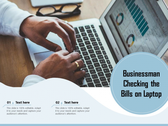 Businessman Checking The Bills On Laptop Ppt PowerPoint Presentation Portfolio Smartart PDF