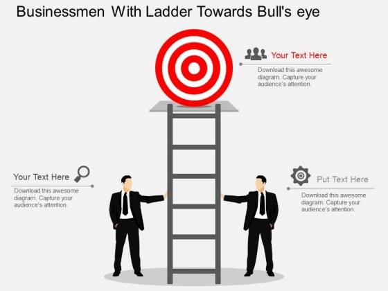 Businessmen With Ladder Towards Bullseye Powerpoint Templates Businessmen With Ladder Towards Bullseye Powerpoint Templates