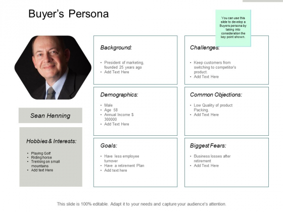 Buyers Persona Ppt PowerPoint Presentation Pictures Deck