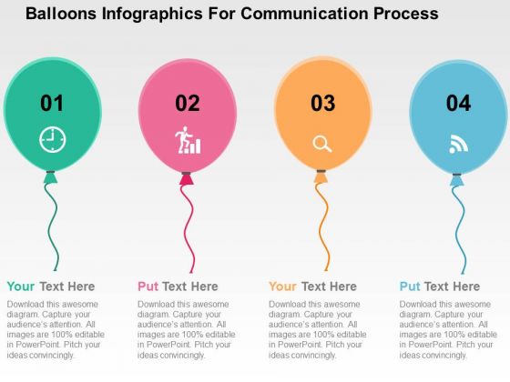 Balloons Infographics For Communication Process PowerPoint Templates