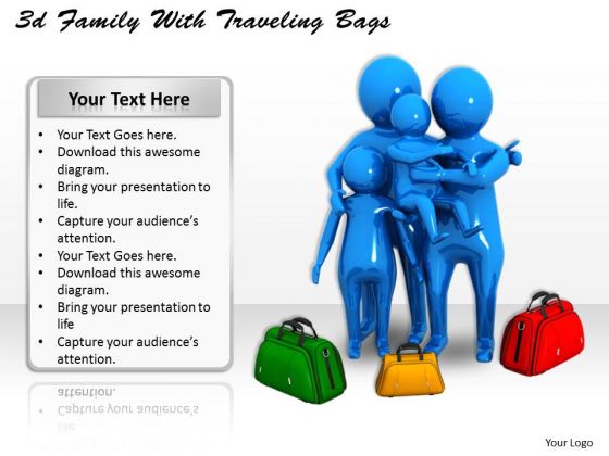 Basic Marketing Concepts 3d Family With Traveling Bags Business Basic Marketing Concepts 3d Family With Traveling Bags Business
