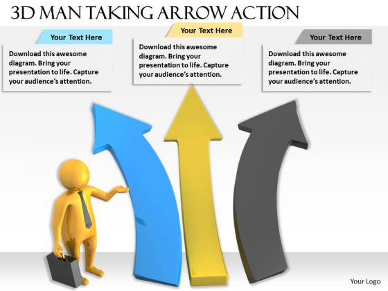 Basic Marketing Concepts 3d Man Taking Arrow Action Character