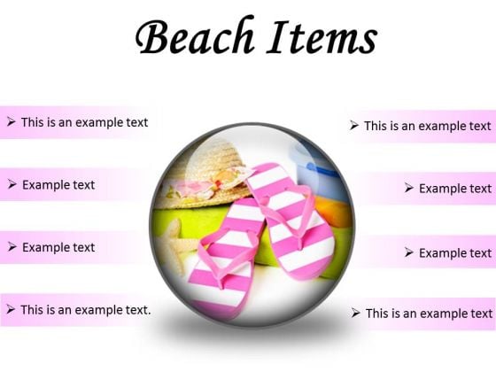 Beach Items Holidays PowerPoint Presentation Slides C