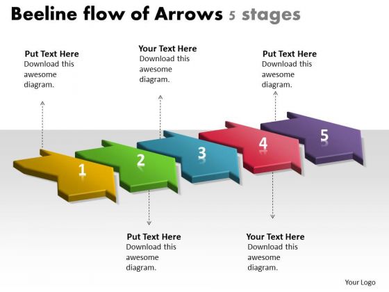 Beeline Flow Of Arrows 5 Stages Chart Slides Free PowerPoint Beeline Flow Of Arrows 5 Stages Chart Slides Free PowerPoint