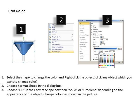 Blue 3d Funnels PowerPoint Slides downloadable professionally