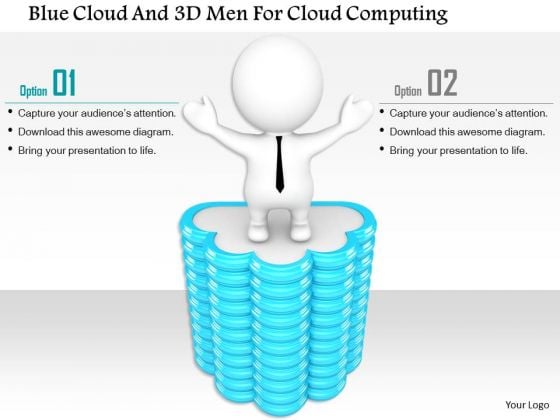 Blue Cloud And 3d Men For Cloud Computing Blue Cloud And 3d Men For Cloud Computing