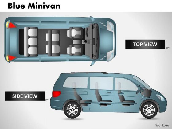 Blue Minivan Top View PowerPoint Slides And Ppt Diagram Templates Blue Minivan Top View PowerPoint Slides And Ppt Diagram Templates