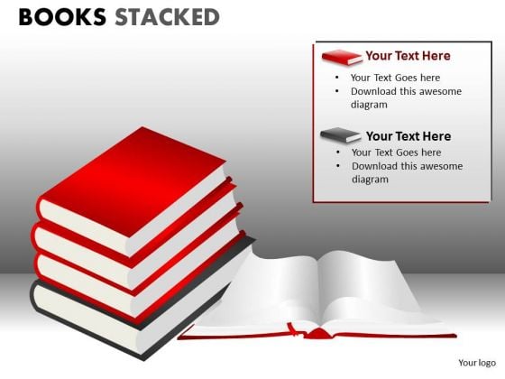 Books Stacked PowerPoint Books Stacked PowerPoint