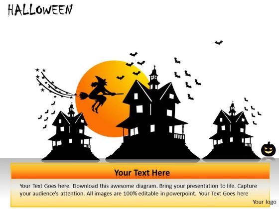 Broom Halloween PowerPoint Slides And Ppt Diagram Templates