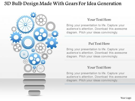 Busines Diagram 3d Bulb Design Made With Gears For Idea Generation Presentation Template Busines Diagram 3d Bulb Design Made With Gears For Idea Generation Presentation Template