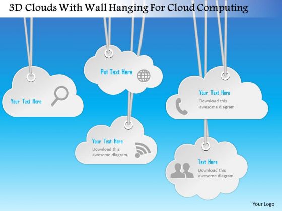 Busines Diagram 3d Clouds With Wall Hanging For Cloud Computing Presentation Template Busines Diagram 3d Clouds With Wall Hanging For Cloud Computing Presentation Template