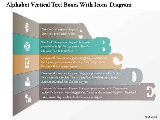 Busines Diagram Alphabet Vertical Text Boxes With Icons Diagram Presentation Template Busines Diagram Alphabet Vertical Text Boxes With Icons Diagram Presentation Template