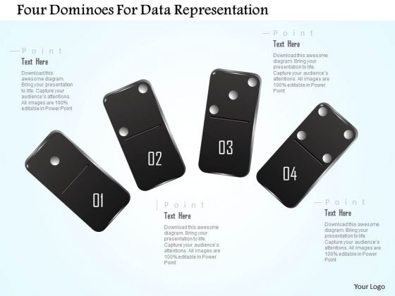 Busines Diagram Four Dominoes For Data Representation Presentation Template