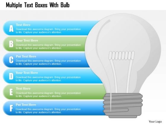 Busines Diagram Multiple Text Boxes With Bulb Presentation Template Busines Diagram Multiple Text Boxes With Bulb Presentation Template