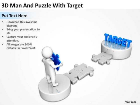 Business Activity Diagram 3d Man And Puzzle With Target PowerPoint Slides Business Activity Diagram 3d Man And Puzzle With Target PowerPoint Slides