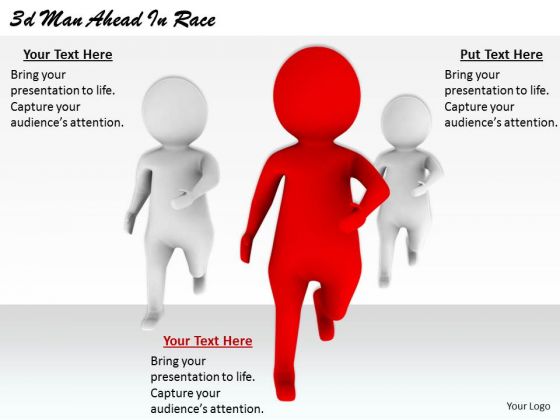 Business And Strategy 3d Man Ahead Race Concept Business And Strategy 3d Man Ahead Race Concept