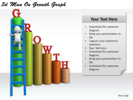 Business And Strategy 3d Man On Growth Graph Character Business And Strategy 3d Man On Growth Graph Character