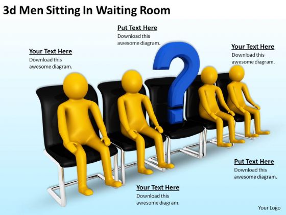 Business And Strategy 3d Men Sitting Waiting Room Concept Statement Business And Strategy 3d Men Sitting Waiting Room Concept Statement