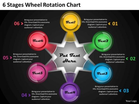 Business And Strategy 6 Stages Wheel Rotation Chart Strategic Planning Models Ppt Slide