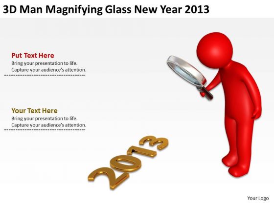 Business Architecture Diagrams 3d Man Magnifying Glass New Year 2013 PowerPoint Slides Business Architecture Diagrams 3d Man Magnifying Glass New Year 2013 PowerPoint Slides