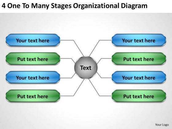 Business Case Diagram 4 One To Many Stages Organizational PowerPoint Slides Business Case Diagram 4 One To Many Stages Organizational PowerPoint Slides