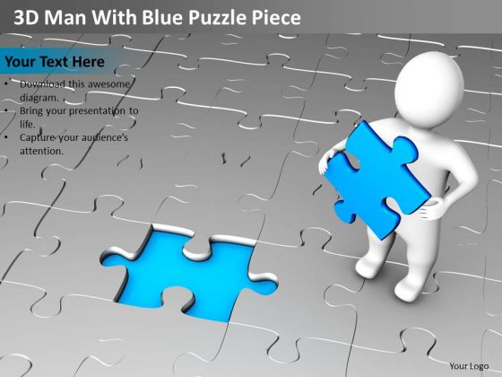 Business Charts 3d Man With Blue Puzzle Piece PowerPoint Templates Ppt Backgrounds For Slides Business Charts 3d Man With Blue Puzzle Piece PowerPoint Templates Ppt Backgrounds For Slides