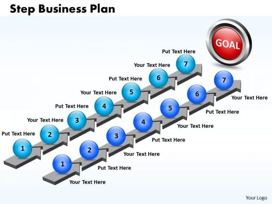 Business Charts PowerPoint Templates Seven Step Plan