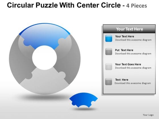 Business Circular Puzzle With Circle 4 PowerPoint Slides And Ppt Diagram Templates