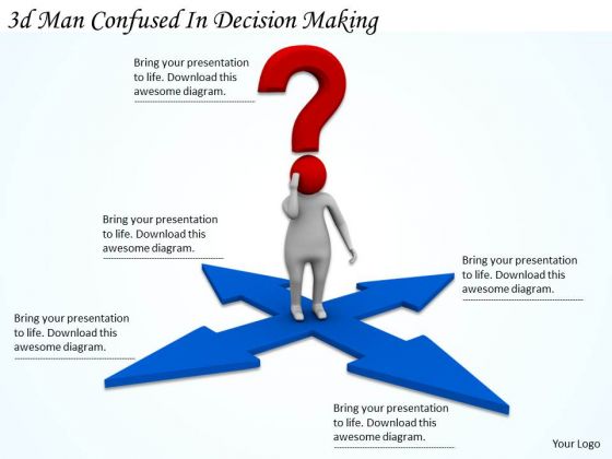 Business Concepts 3d Man Confused Decision Making Characters Business Concepts 3d Man Confused Decision Making Characters