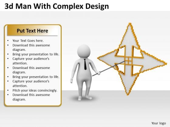 Business Concepts 3d Man With Complex Design Character