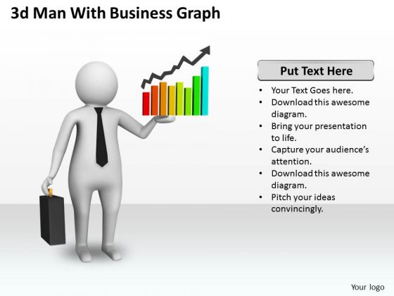 Business Concepts 3d Man With Graph Character Business Concepts 3d Man With Graph Character